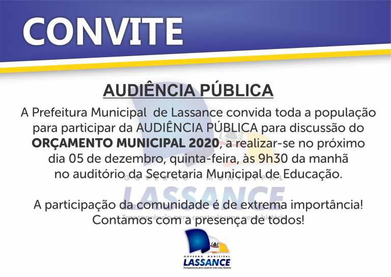 Convite – Audiência Pública