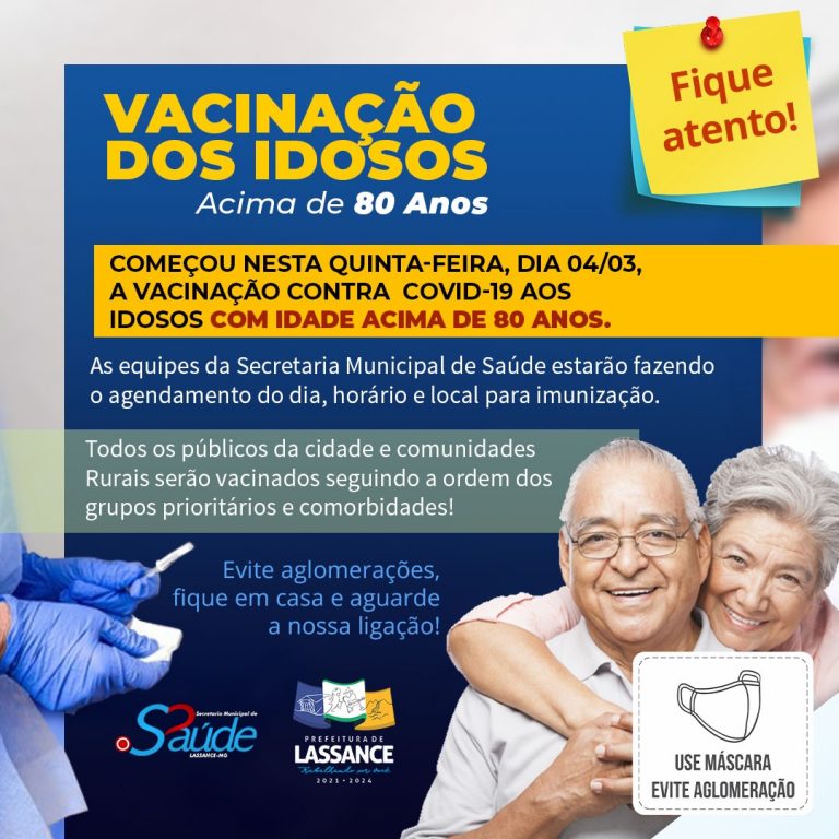 Vacinação  dos idosos acima de 80 anos