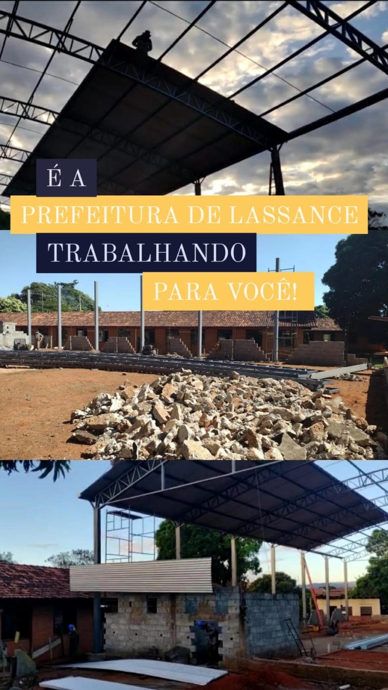 Obra da Quadra Poliesportiva da Escola Municipal José Soares Dias segue a todo vapor