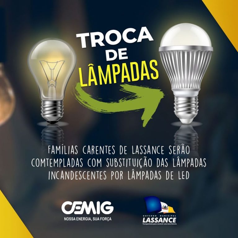 Famílias carentes de Lassance receberão lâmpadas de LED