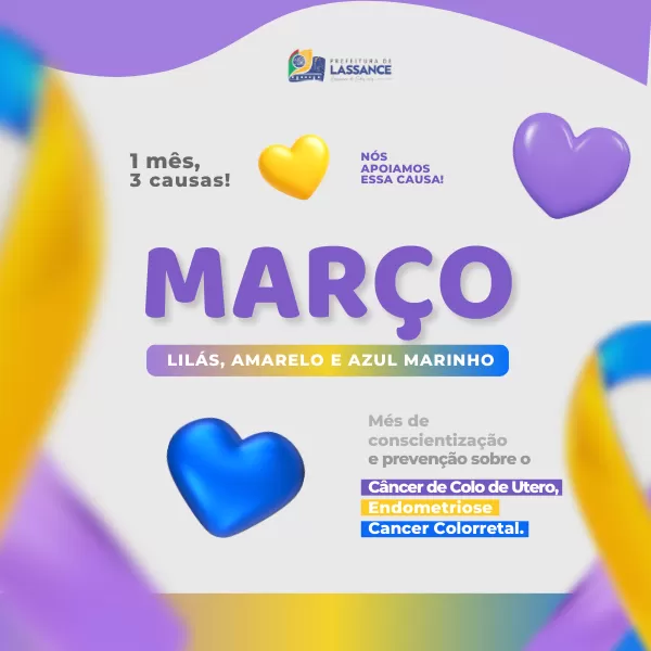 MAR&Ccedil;O - M&ecirc;s de conscienteiza&ccedil;&atilde;o e preven&ccedil;&atilde;o.